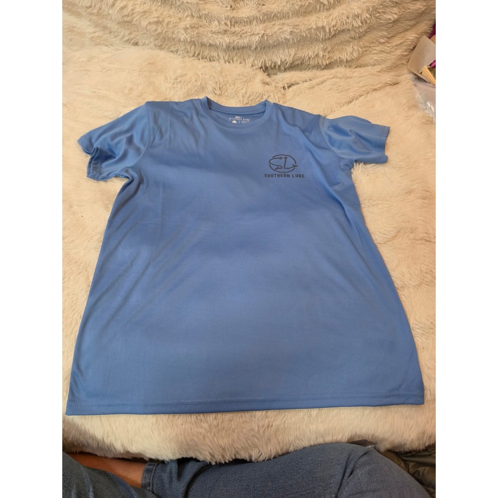 NWT Southern Lure "On the Rocks" Performance Fishing Shirt - Blue Size Medium